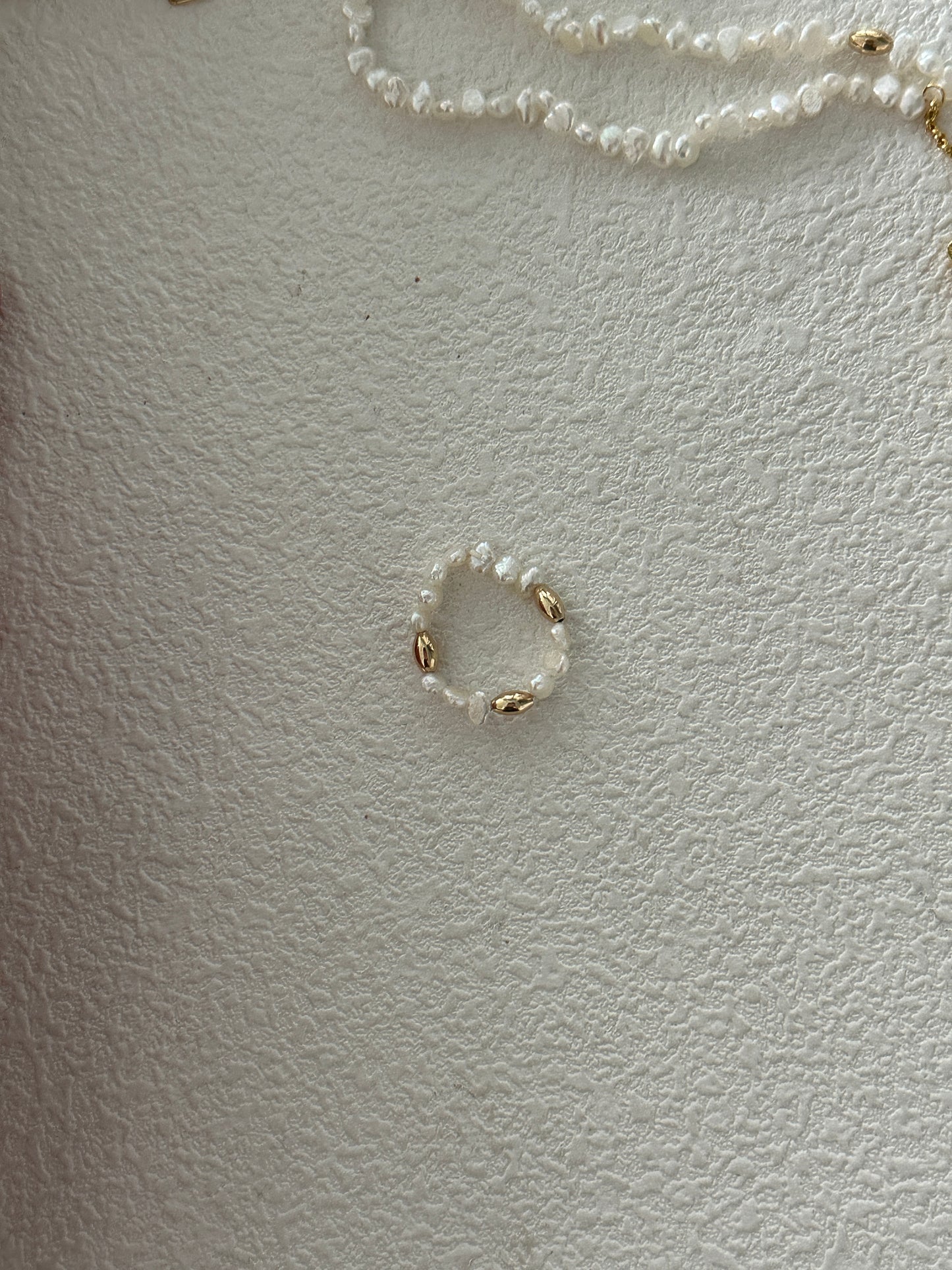 Round Pearl and Gold Ring