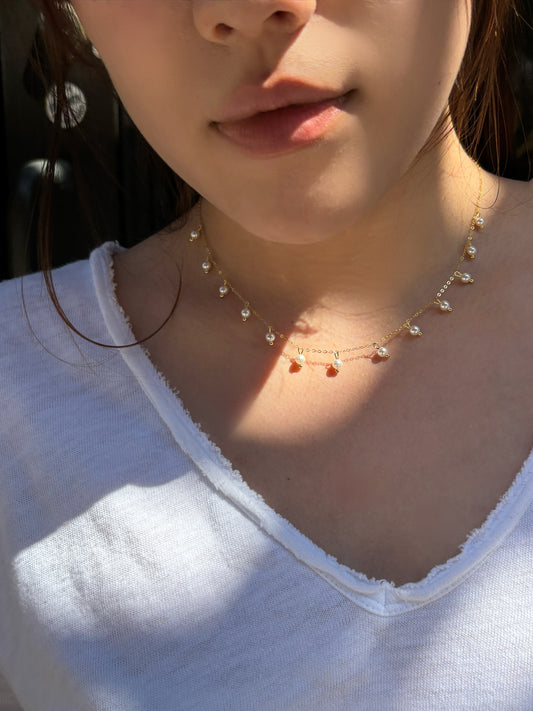 Pearls Drop Chain Necklace