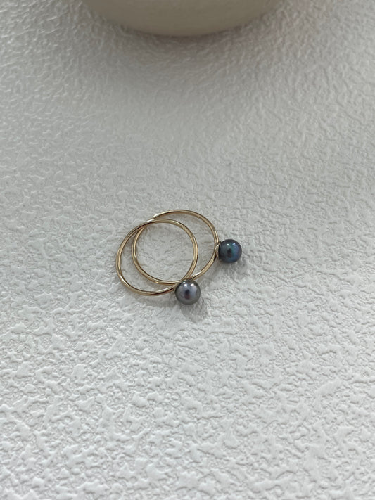 Tahitan Balck Pearl Ring in 14K Gold Filled