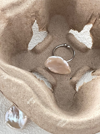Pink Petal Pearl Ring in Sterling Silver
