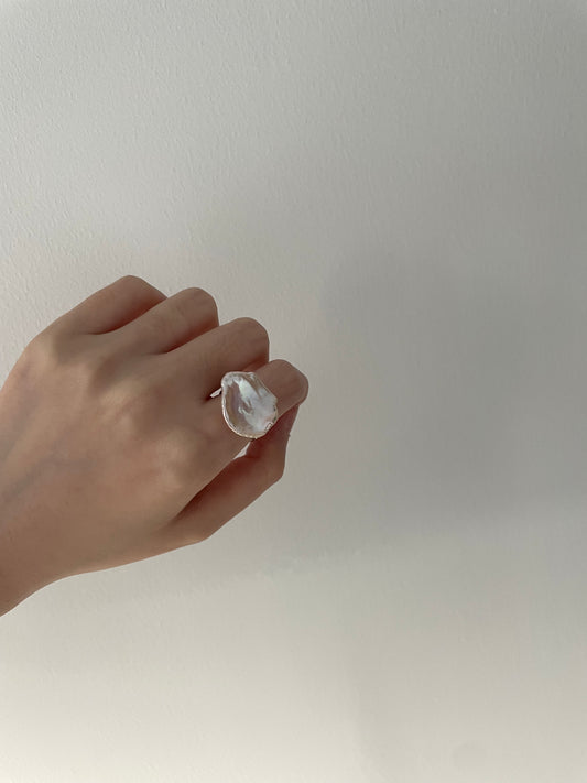 Pink Petal Pearl Ring in Sterling Silver