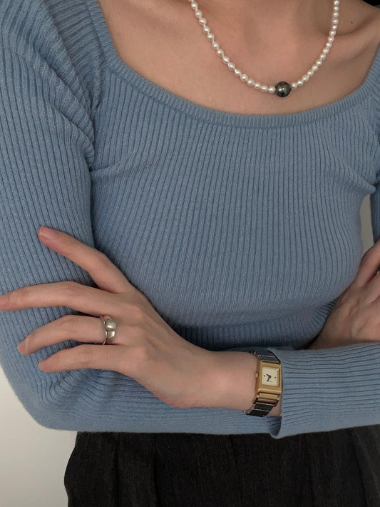 Round Pearl Ring in Sterling Silver
