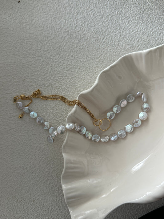 Double-ring Pearl Necklace