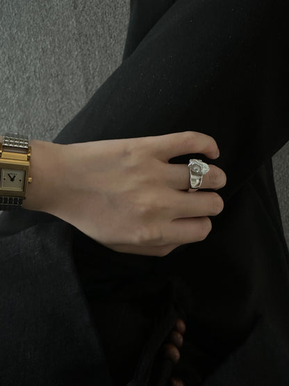 Irregular Pearl Ring in Sterling Silver
