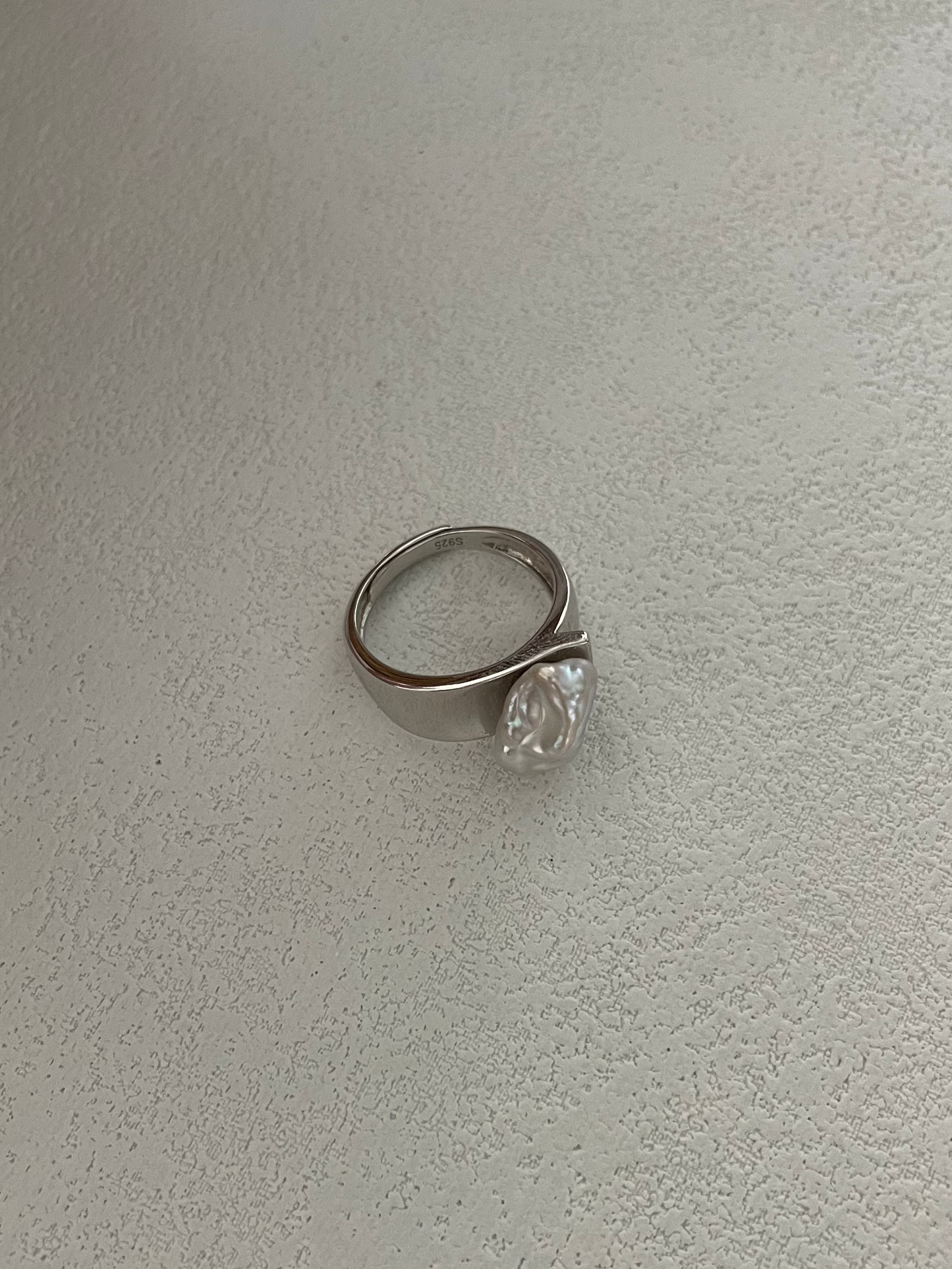 Irregular Pearl Ring in Sterling Silver