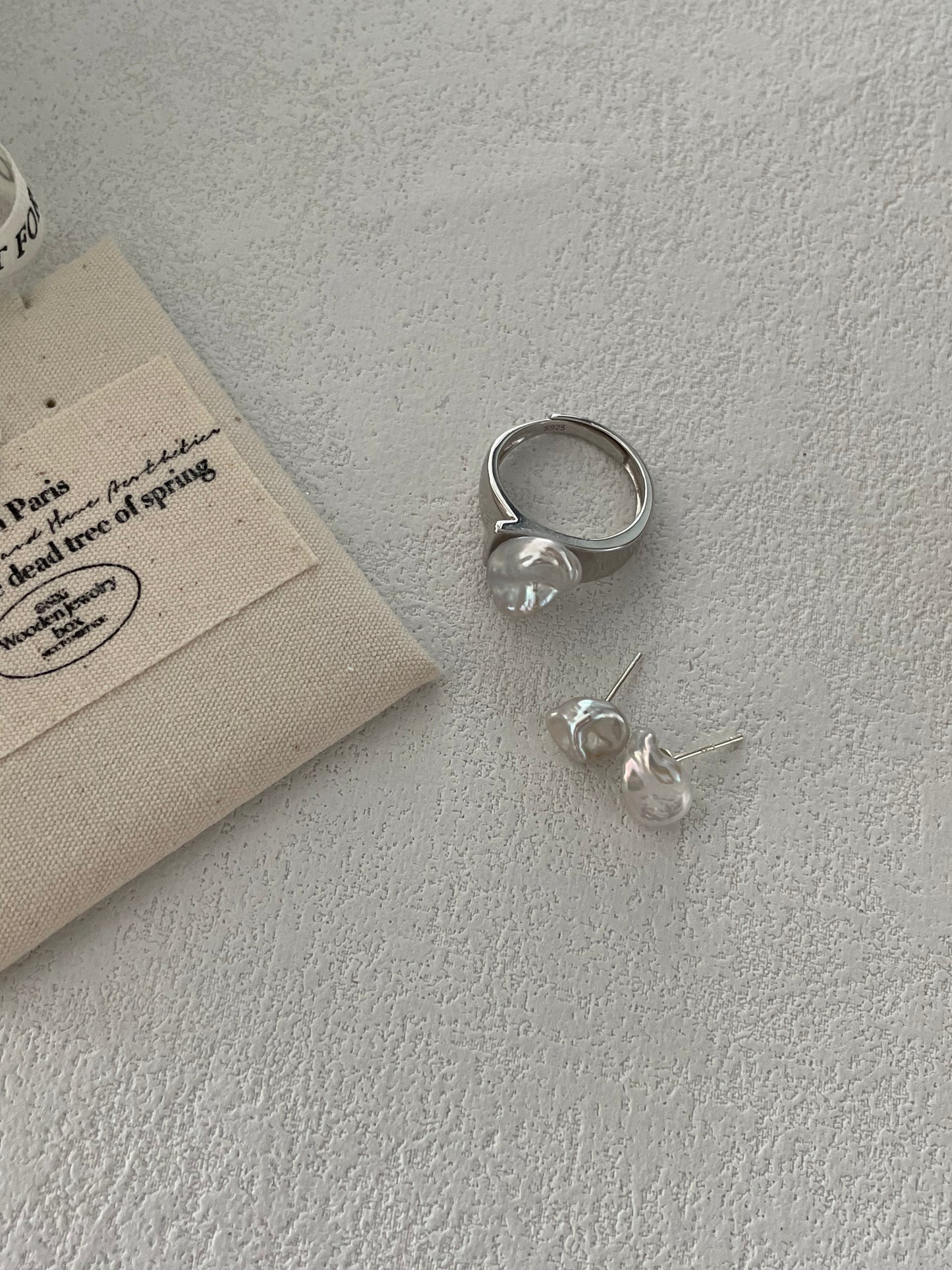 Irregular Pearl Ring in Sterling Silver