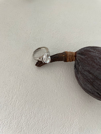 Irregular Pearl Ring in Sterling Silver