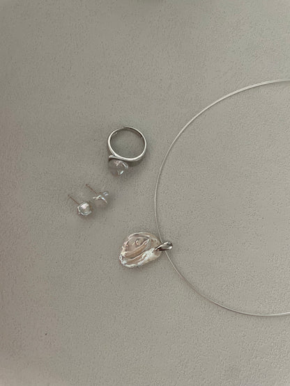 Irregular Pearl Ring in Sterling Silver