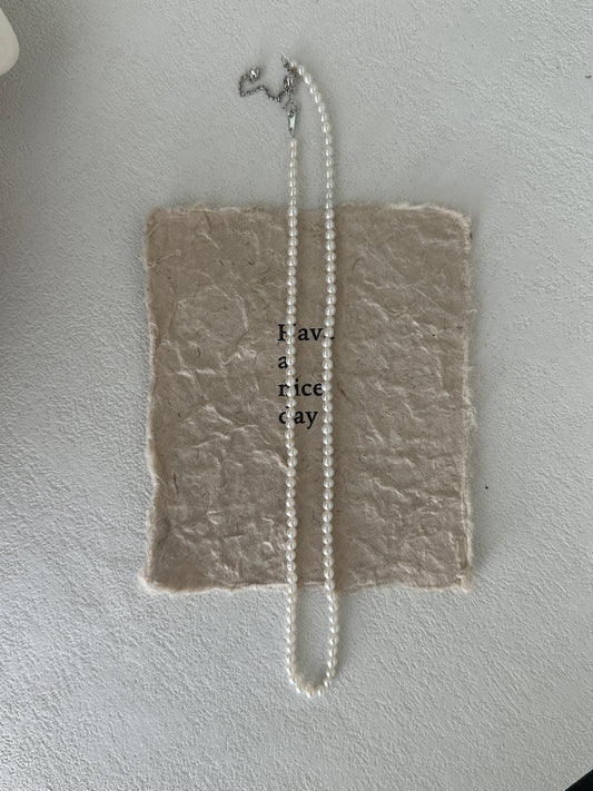 Classic Pearl Necklace with Sterling Silver