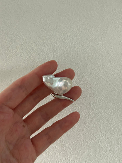 Irregular Pearl Ring in Sterling Silver