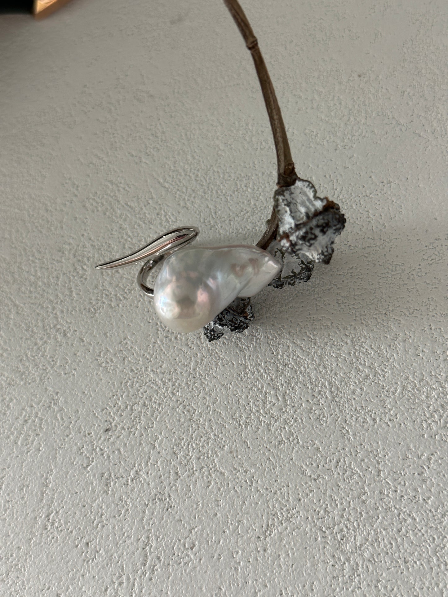 Irregular Pearl Ring in Sterling Silver