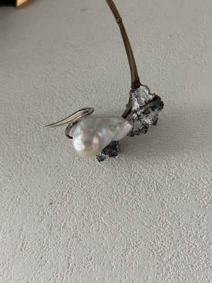 Irregular Pearl Ring in Sterling Silver
