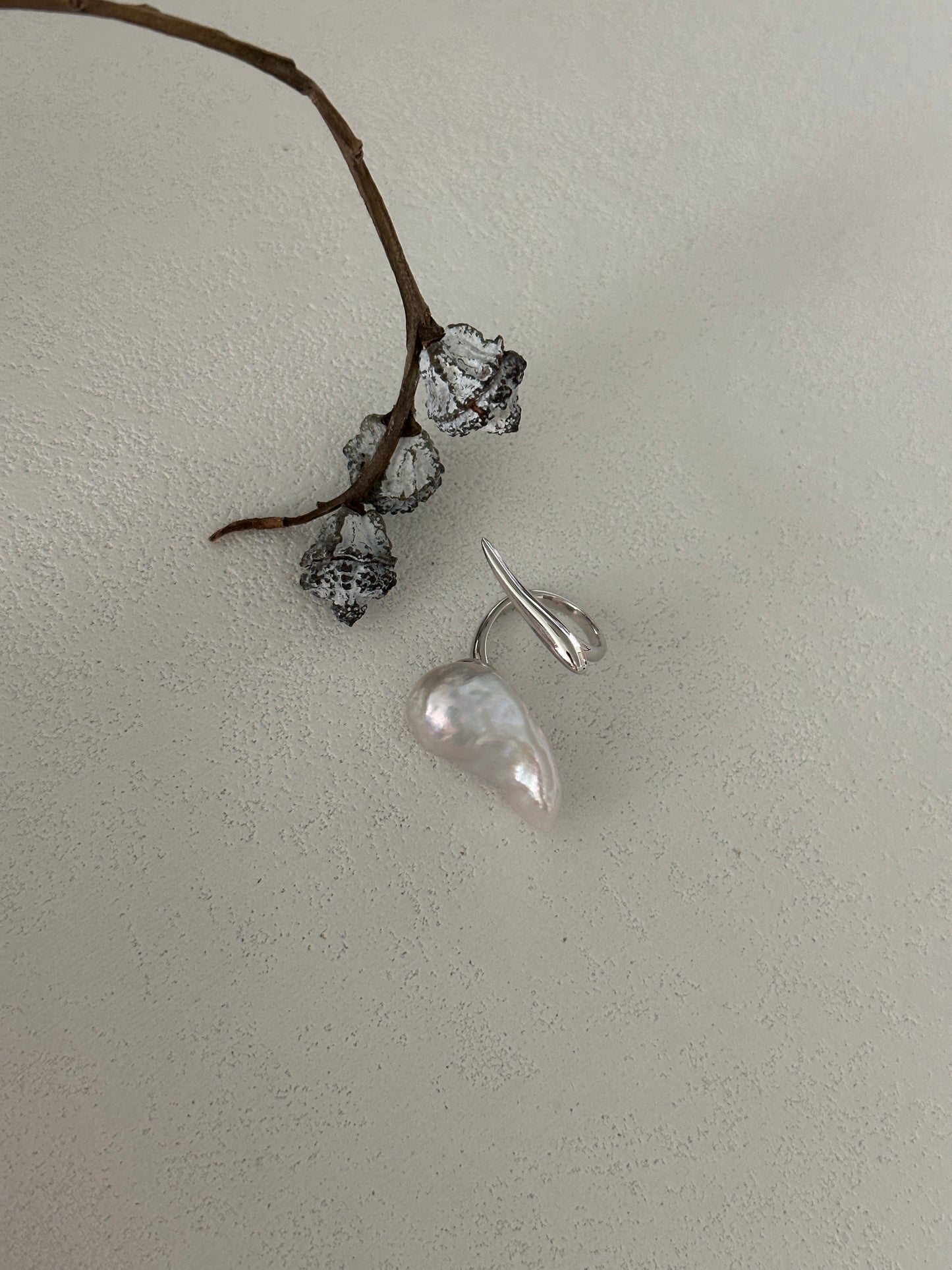 Irregular Pearl Ring in Sterling Silver