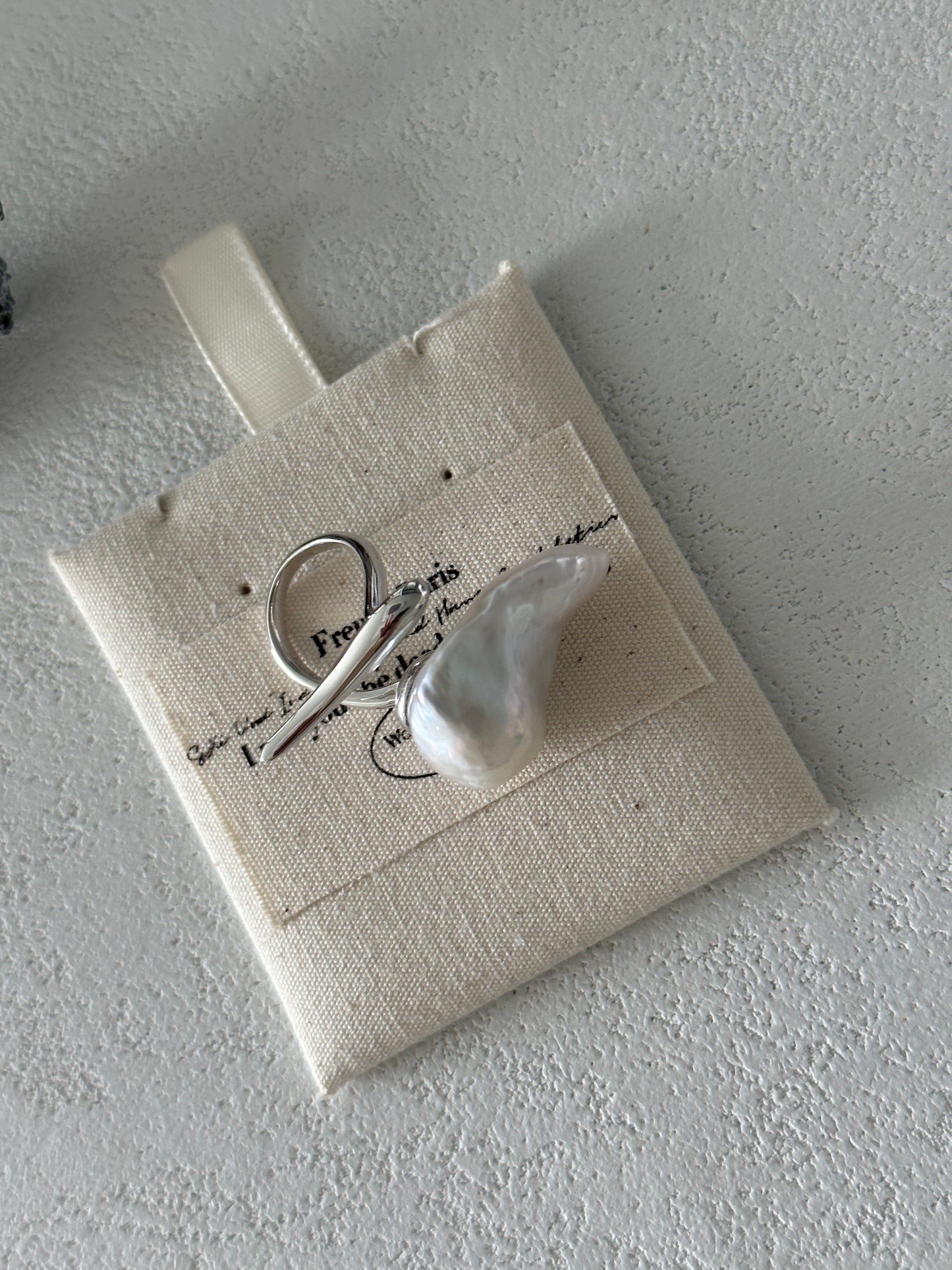 Irregular Pearl Ring in Sterling Silver