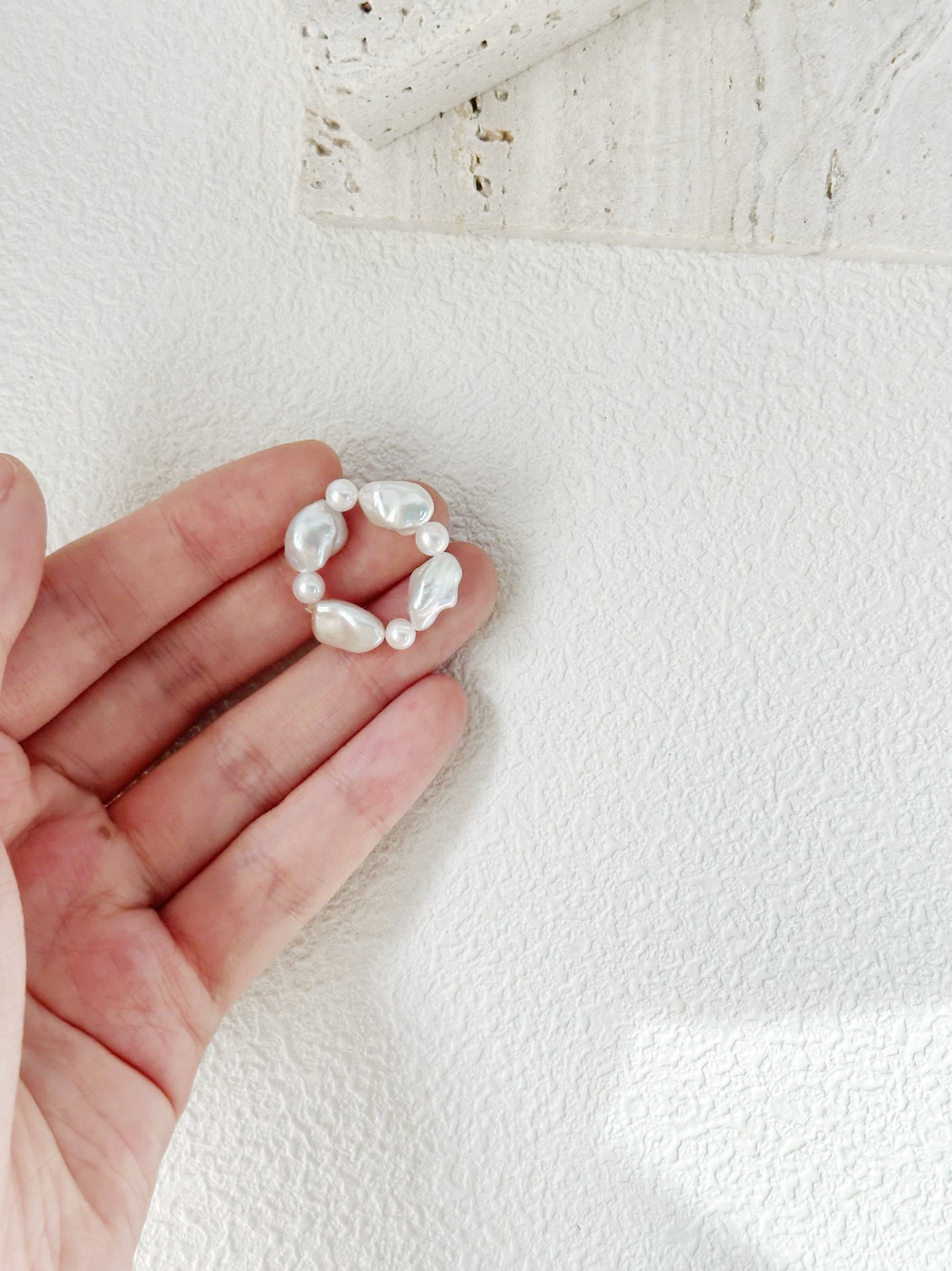 Irregular Round Pearls Ring