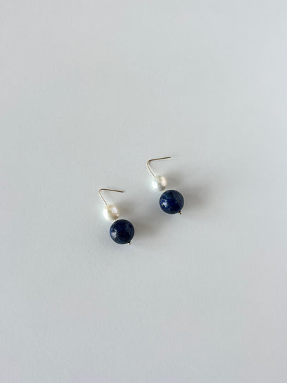 Lapis Lazuli Pearl Earrings