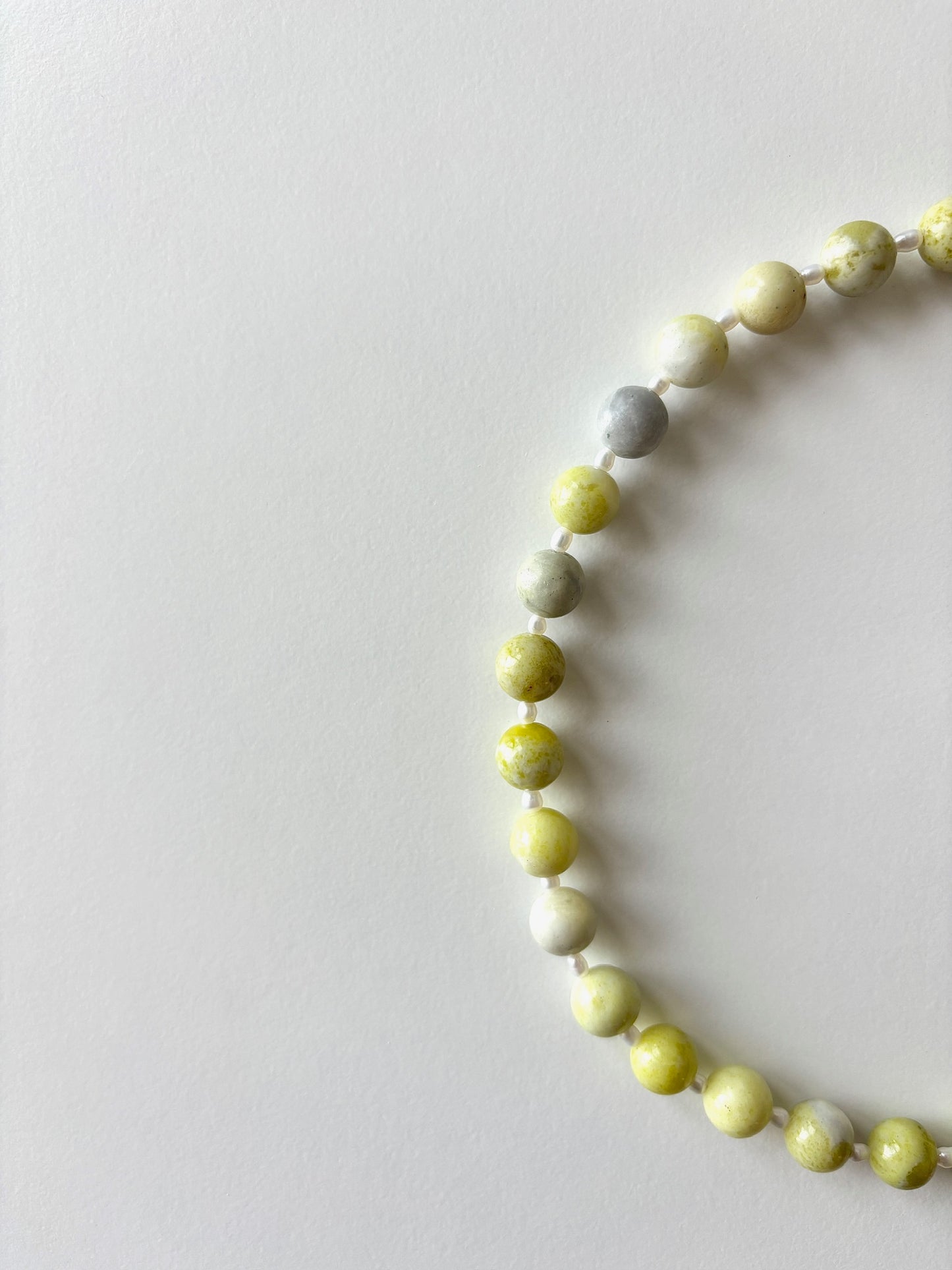 Lemon Stone Pearl Necklace