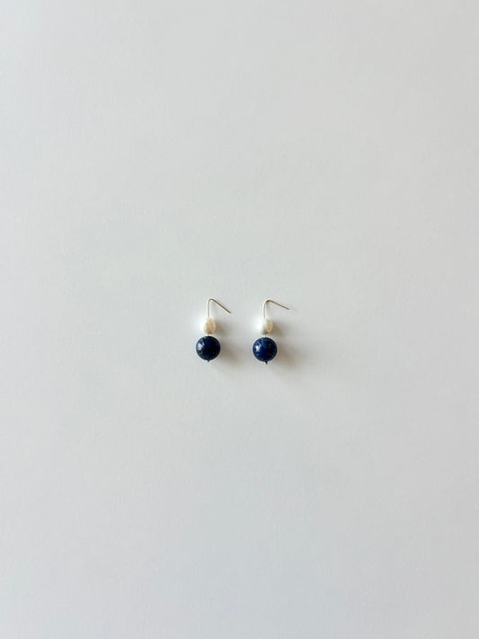 Lapis Lazuli Pearl Earrings