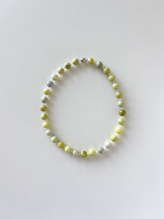 Lemon Stone Pearl Necklace