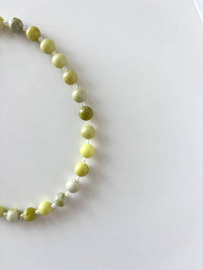 Lemon Stone Pearl Necklace