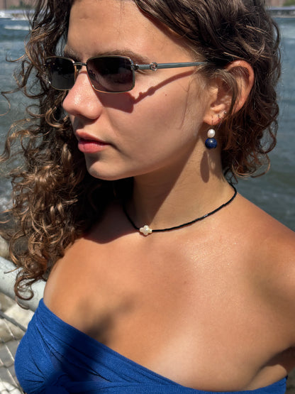 Lapis Lazuli Pearl Earrings