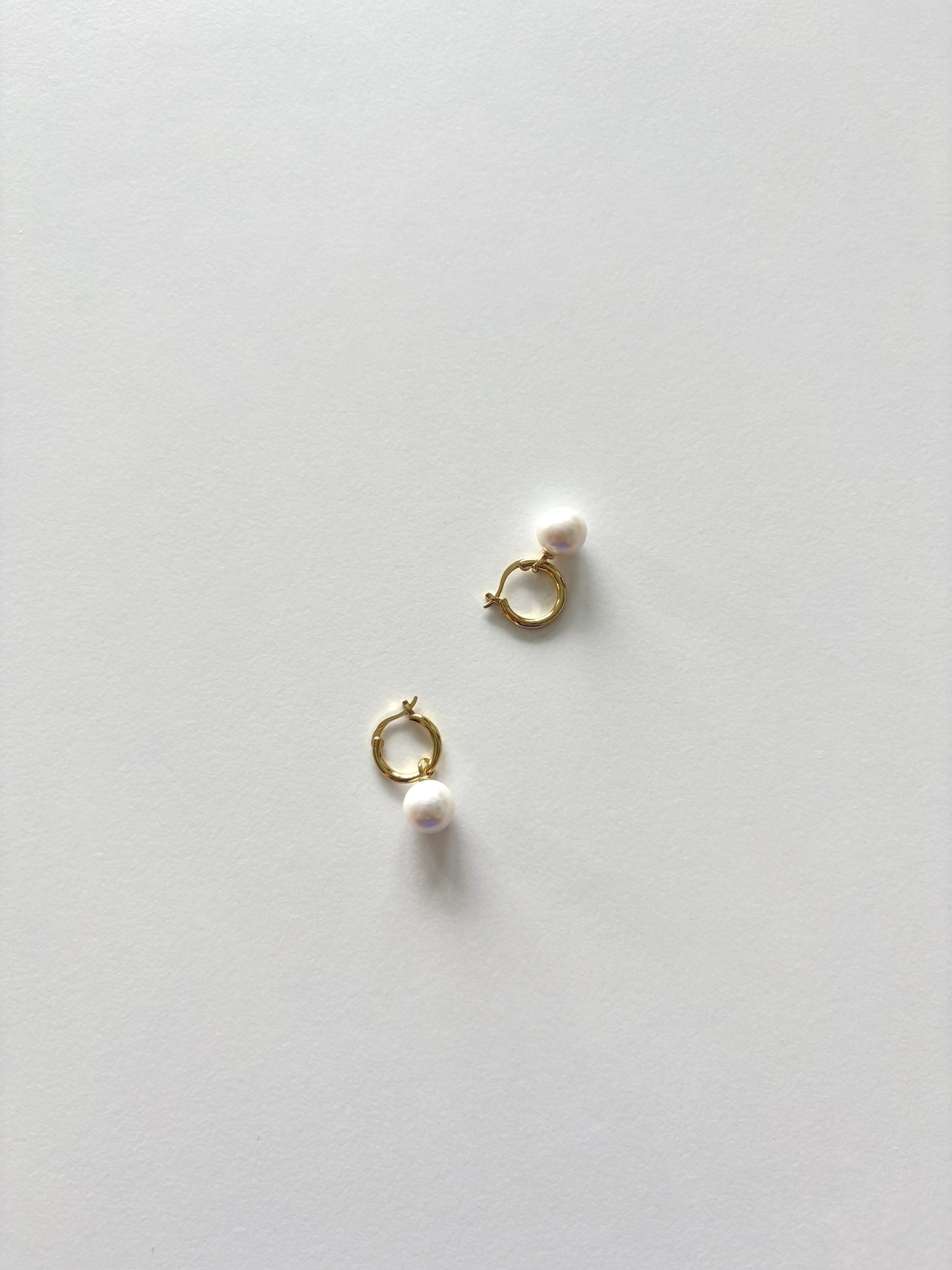 Round Pearl Hoops