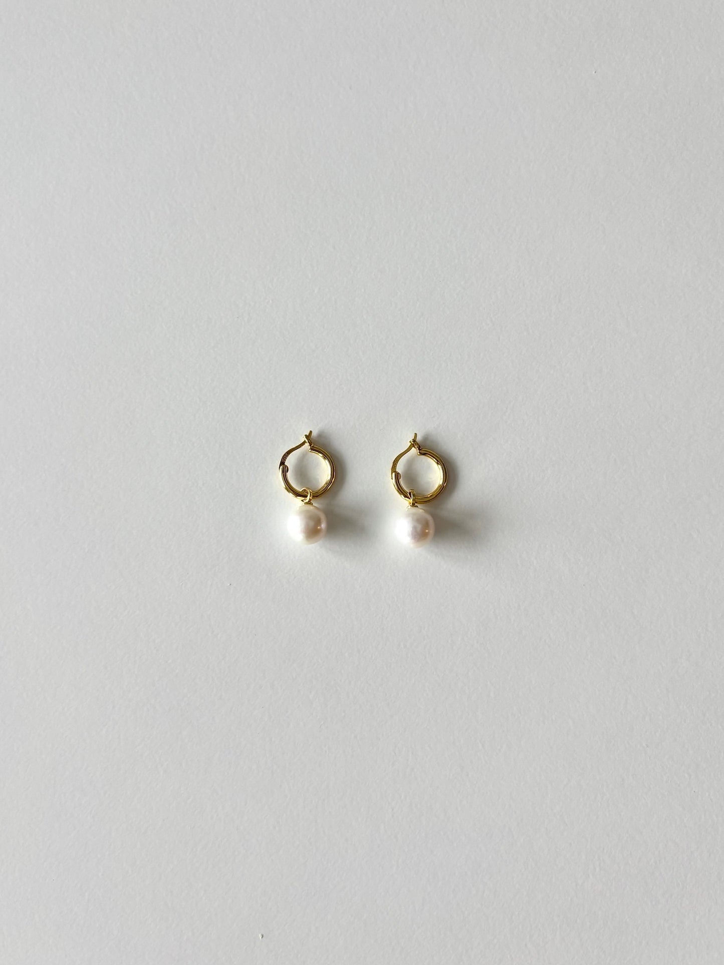 Round Pearl Hoops
